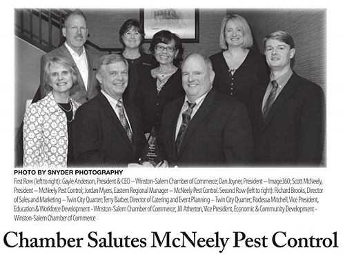 McNeely Pest Awarded Salute To Business Award By Winston SAlem Chamber Of Commerce 2017